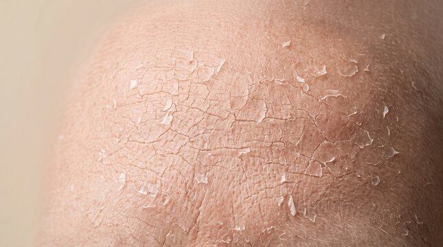 Extremely dry cracked flaky skin texture xerosis macro