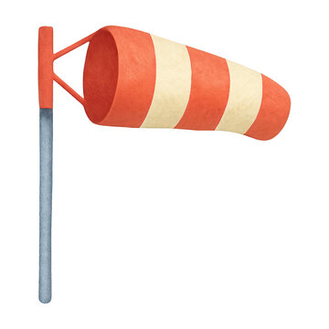 PNG Colorful windsock indicating wind direction.