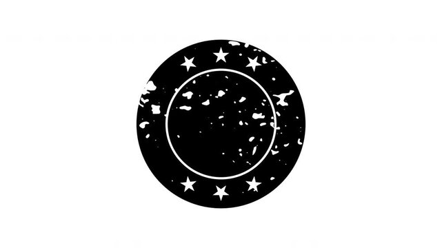 Minimal circular seal stamp animation