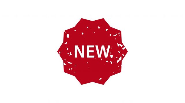 Red new sharp starburst stamp animation