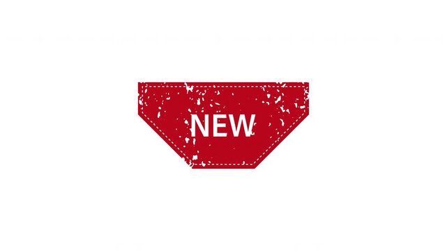 Red new trapezoid label stamp animation