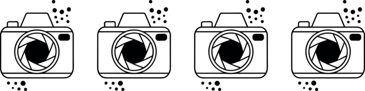 Camera Aperture Lens Line Art Icon Set for Photography Branding and Photography Studio Logos