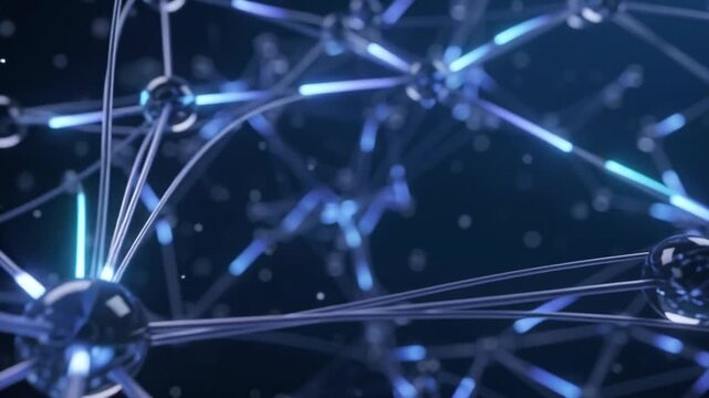 Abstract neural network digital background with glowing connections and nodes