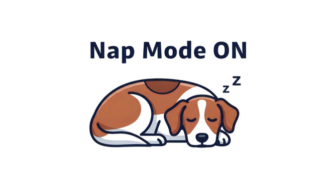 Sleeping beagle dog with nap mode icon isolated on transparent background T-shirt design