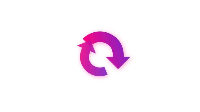 Purple gradient circular sync icons rotating in a loop pattern