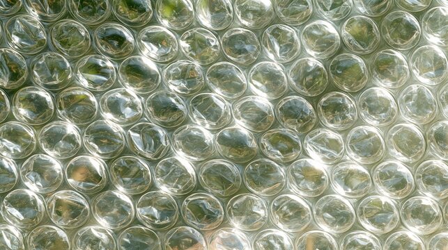 Transparent plastic bubble wrap texture background for shipping pack