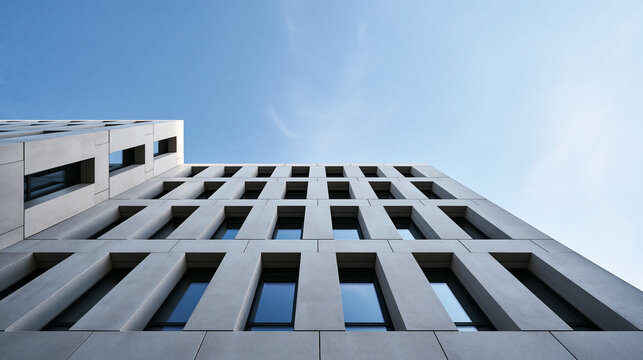 Low Angle View of Modern Building Facade Against Sky
