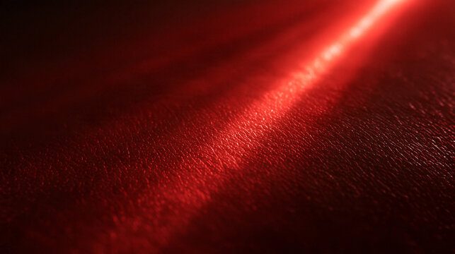 Red Light Beam Shining on Textured Surface