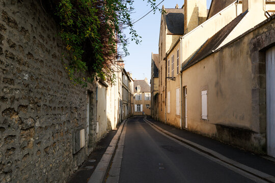 An empty street in Bayeux in the Normandy region of France
