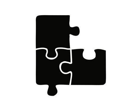 Puzzle pieces isolated on transparent background cutout graphic element