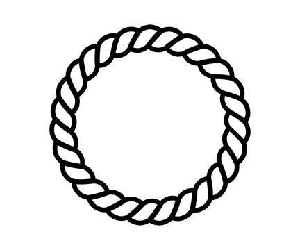 Rope circle isolated on transparent background cutout graphic element