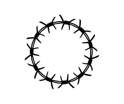 Barbed wire crown isolated on transparent background cutout vector illustration