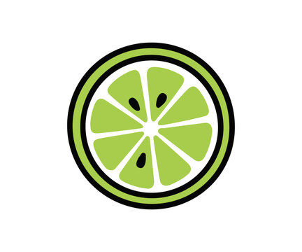 Lime slice isolated on transparent background, vector cutout