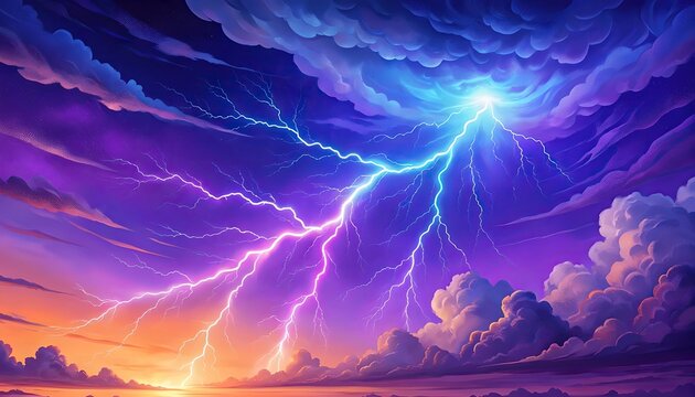 Thunderstorm Lights the Sky Dawn Dusk