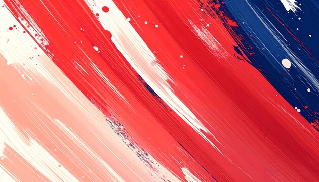 Vibrant Abstract Brushstrokes Red White and Blue