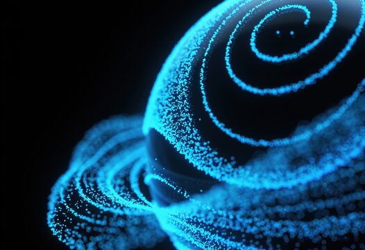 Swirling blue digital galaxy texture with glowing particles for cosmic space design