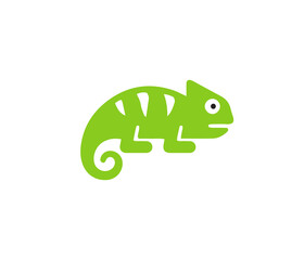 chameleon cartoon isolated on white © Mehedihasan
