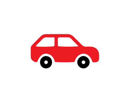 red car isolated on white background