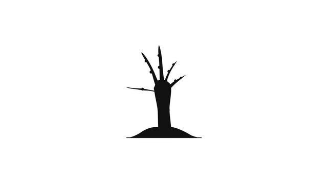 Zombie Hand Icon Halloween Horror Animation