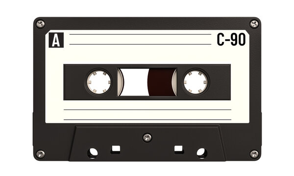 Audio cassette tape c 90 3d transparent background