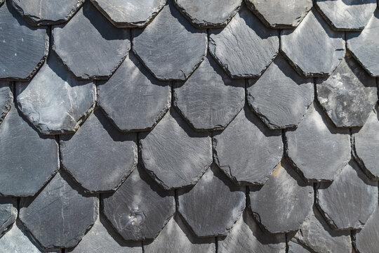 Natural Slate Shingle Roof Texture in Freudenberg Germany