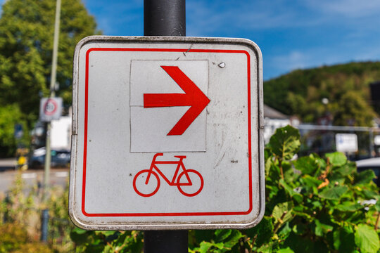 Bicycle Direction Sign in Freudenberg Germany