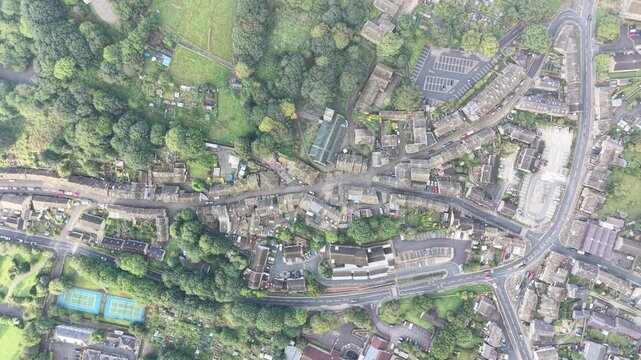 aerial view of the historic  Haworth West Yorkshire, home of the Bronte family