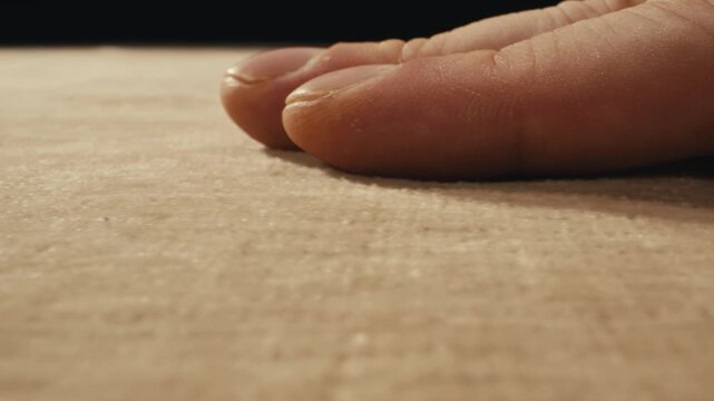 Blanket cozy hand touching macro close up soft plaid wool texture warm comfort home detail