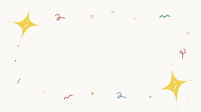 Floating Hand Drawn Stars and Confetti Pattern