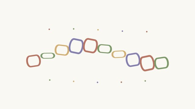Rounded Rectangular Elements Moving Along Wavy Trajectory