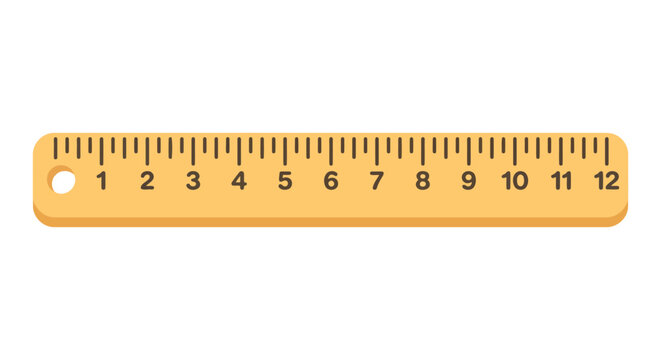 Yellow ruler with numbered markings against a white background measuring
