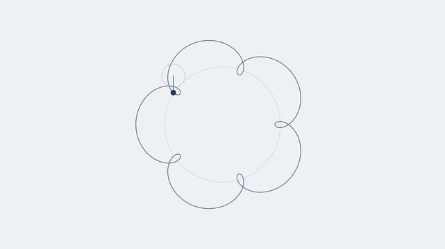 Mathematical Hypocycloid Curve Tracing Floral Pattern
