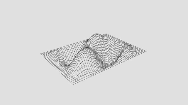Digital Mesh Terrain with Rhythmic Undulating Waves