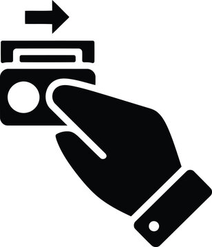 Hand inserting payment card icon