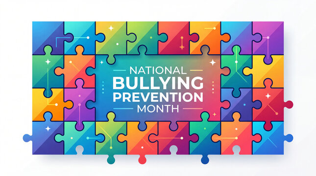 NATIONAL BULLYING PREVENTION MONTH jigsaw puzzle unity frame banner
