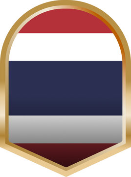 Thailand national flag golden shield badge emblem patriotic symbol isolated transparent background
