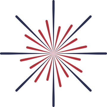 Patriotic red blue firework starburst vector illustration flat design isolated white background fourth july celebration