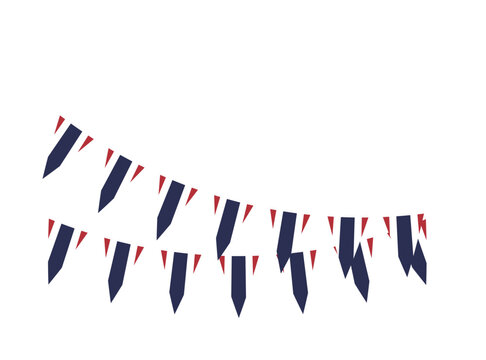 Thai thailand national flag pennant string bunting garland celebration party decoration vector illustration isolated white background