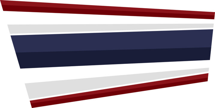 Waving thailand national flag ribbon stripes vector illustration isolated on white background patriotic red white blue symbol