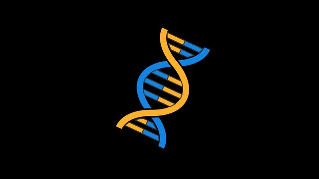 DNA Genetics Medical Icon Animation with Transparent Background. Full HD. 4K