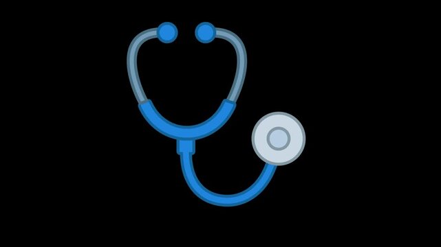 Doctor Checkup Medical Healthcare Icon Animation with Transparent Background. Full HD. 4K