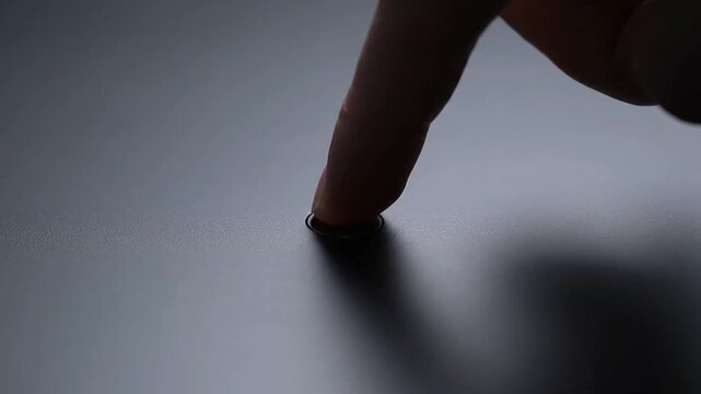 Finger pushing a button to activate a modern touch surface interface