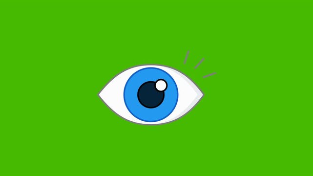Eye Care Medical Health Icon Animation with Green Background. Full HD. 4K