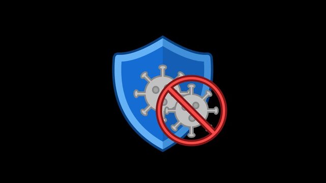Disease Prevention Medical Health Icon Animation with Transparent Background. Full HD. 4K