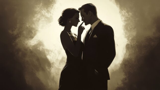 Romantic couple enjoying tender moments love and care