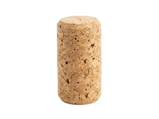 Fototapeta premium Cork stopper displays natural texture and cylindrical shape on plain background.
