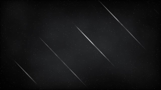 Meteor shower shooting star animation falling across dark night sky background