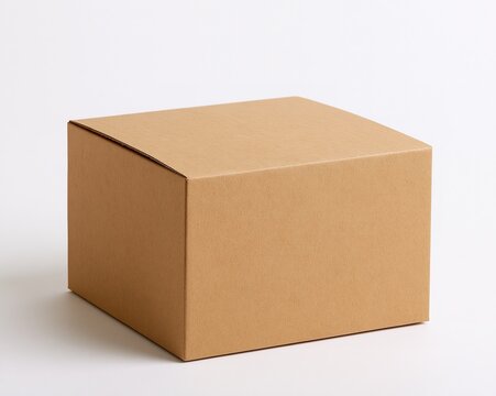Brown Cardboard Box with Flaps Closed