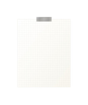 Blank grid memo paper sheet taped note notepad page template mock-up
