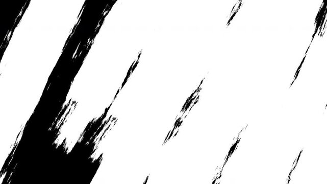 Animated diagonal direction paint brush stroke white and black transition background, footage quality paint   brush texture, alpha channel and transparent background only 4k.